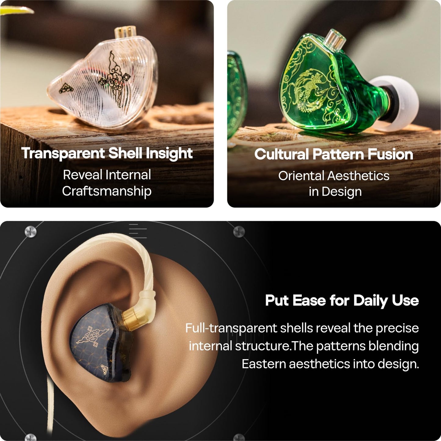 Linsoul TANGZU Wan’er S.G HiFi 10mm Dynamic Driver PET Diaphragm in-Ear Earphone with Ergonomic Shape, Detachable Recessed 2Pin OFC Braided Cable for Audiophile Musician DJ Stage (Green, with Mic)