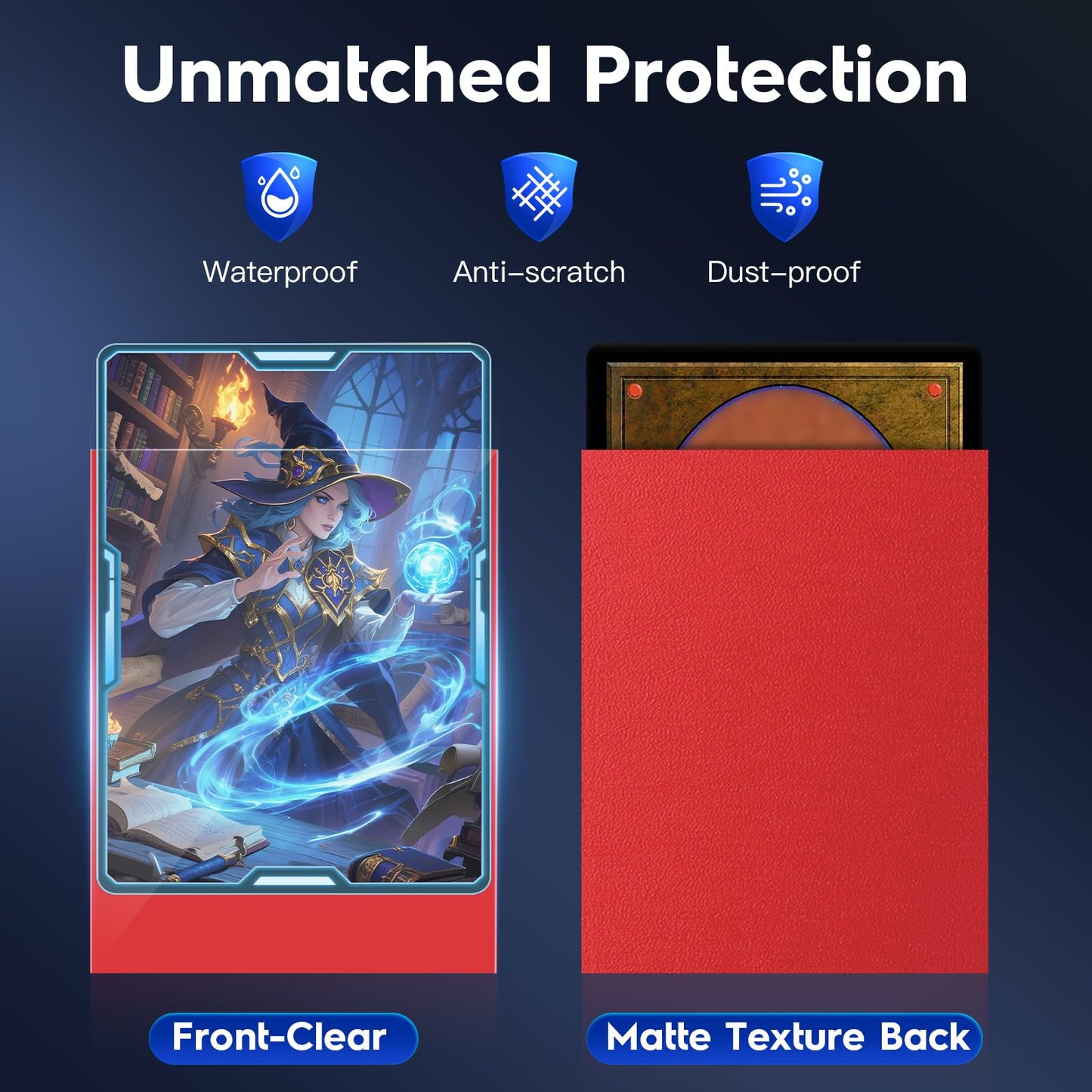 1000ct Trading Card Sleeves Perfect Fit MTG Matte Sleeve, Soft Sports Card Protector for Photocard, Standard TCG Cards Sleeves Fit for MTG 66 * 91 mm