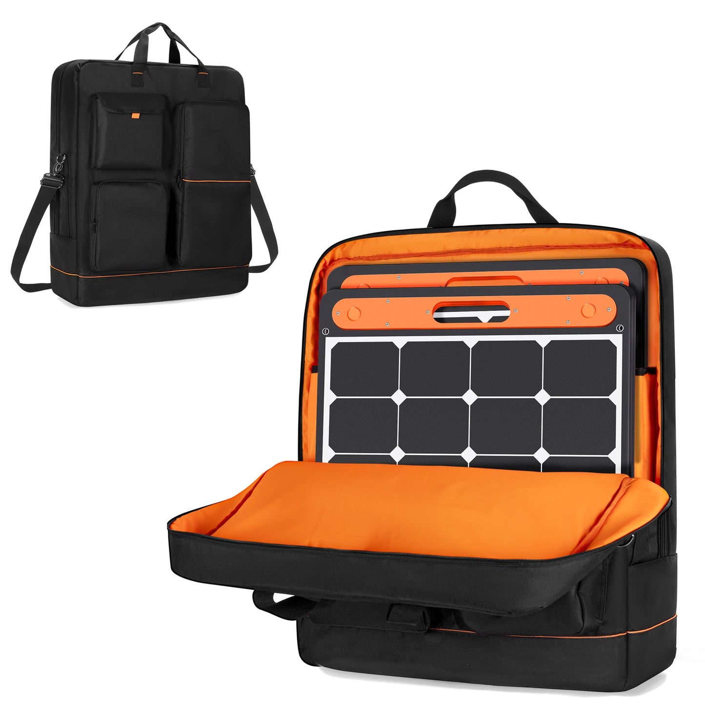 HODRANT Solar Panel Storage Bag with Bright Lining, Travel Solar Panel Carrying Case Compatible with Jackery SolarSaga 100W 100X 200W, Padded Carrier Organizer Compatible with Renogy 100W
