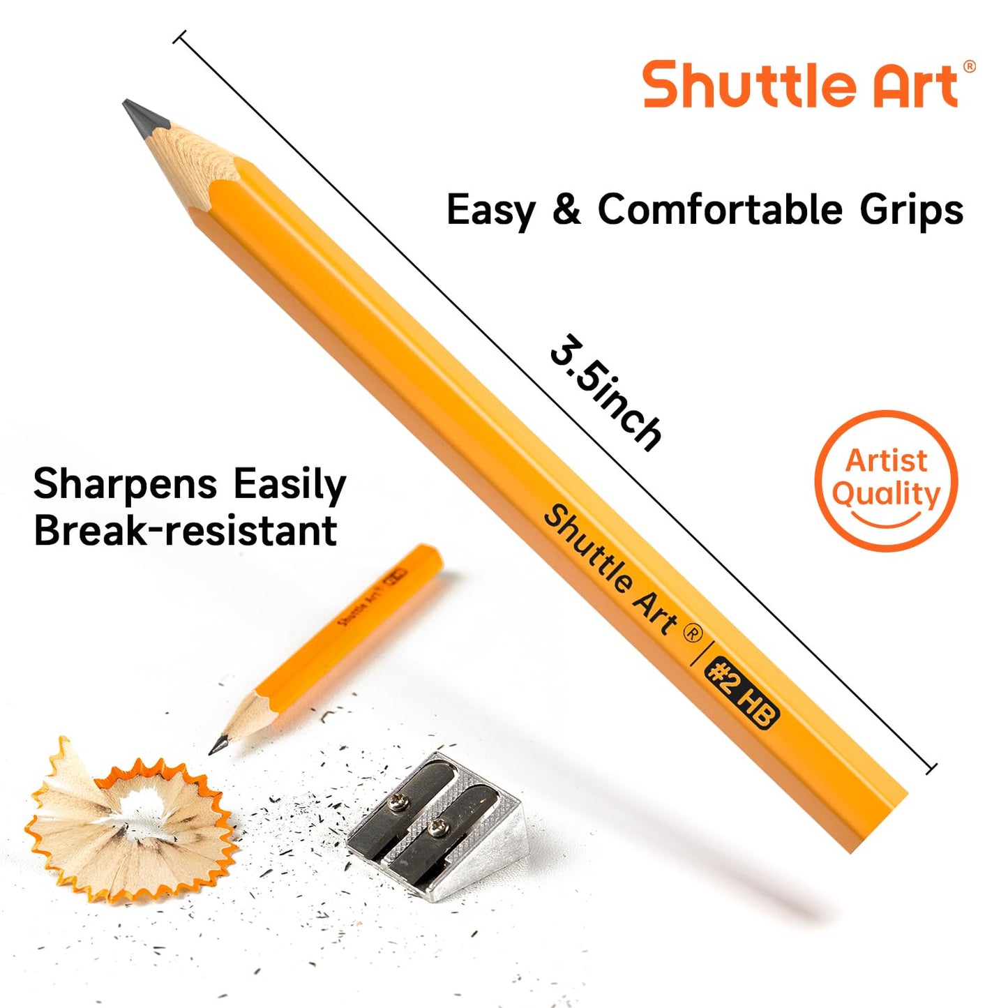 Shuttle Art 900 Pack #2 HB Golf Pencils, Wood-cased 3.5” Mini Pencils Bulk, Pre-sharpened Small Pencils for Kids Teachers Writing Marking Sketching, Classroom Essentials, Back to School Supplies