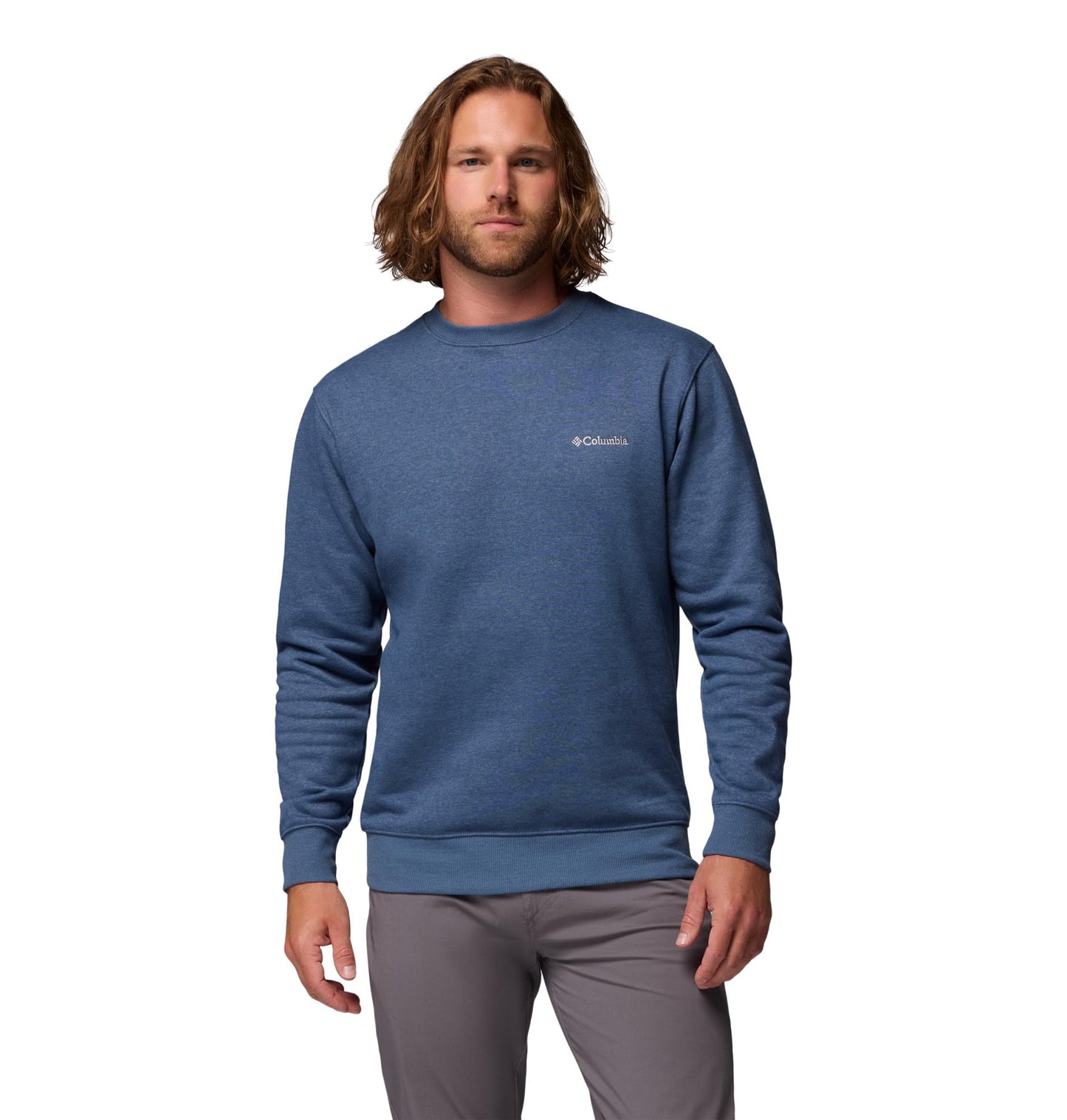 Columbia Mens Hart Mountain II Crew Sweatshirt, Dark Mountain Heather, X-Large