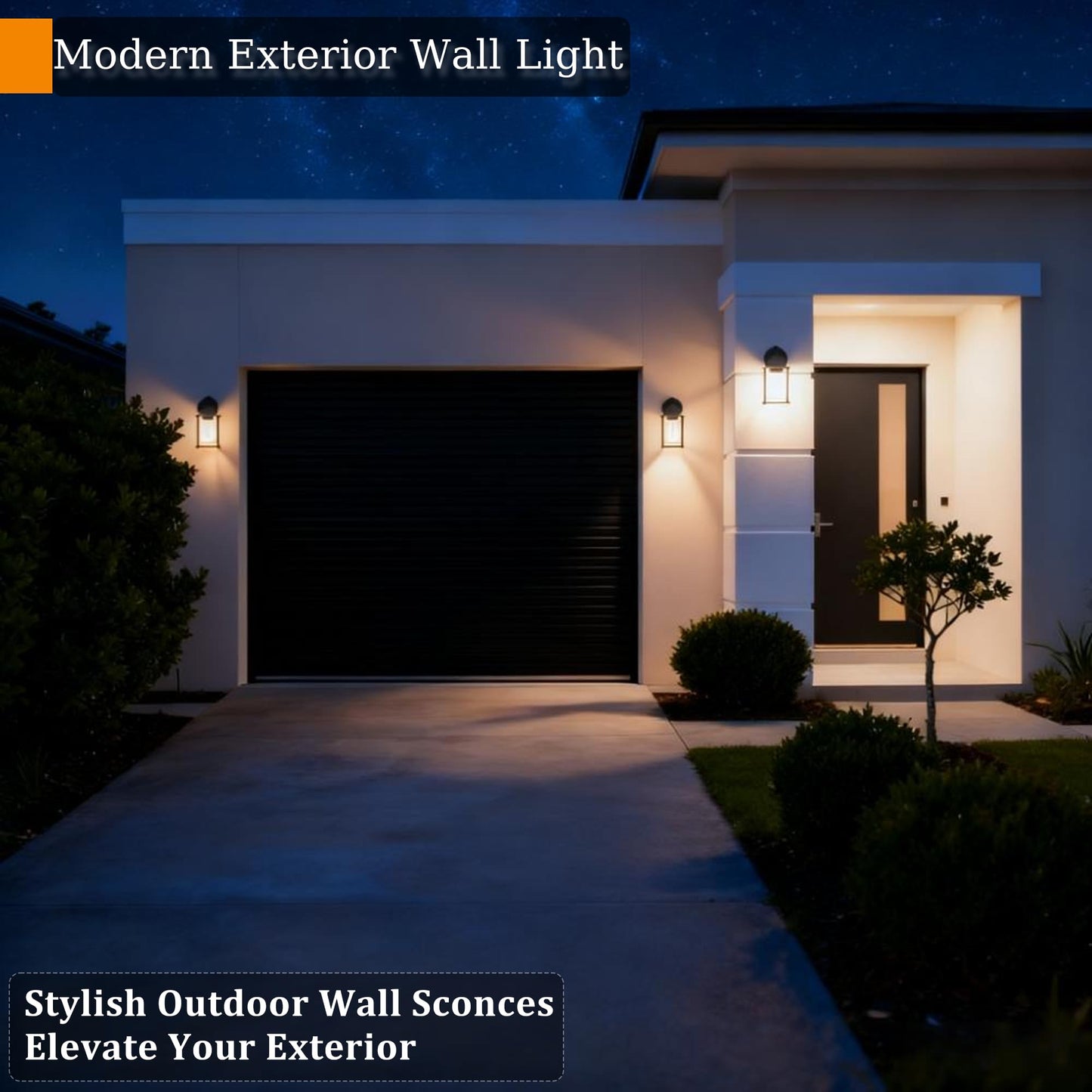 Small Outdoor Wall Lanterns 2-Pack – Black Anti-Rust Exterior Light Fixtures for Porch, Garage or Entryway – Weatherproof Wall Sconces with Clear Glass