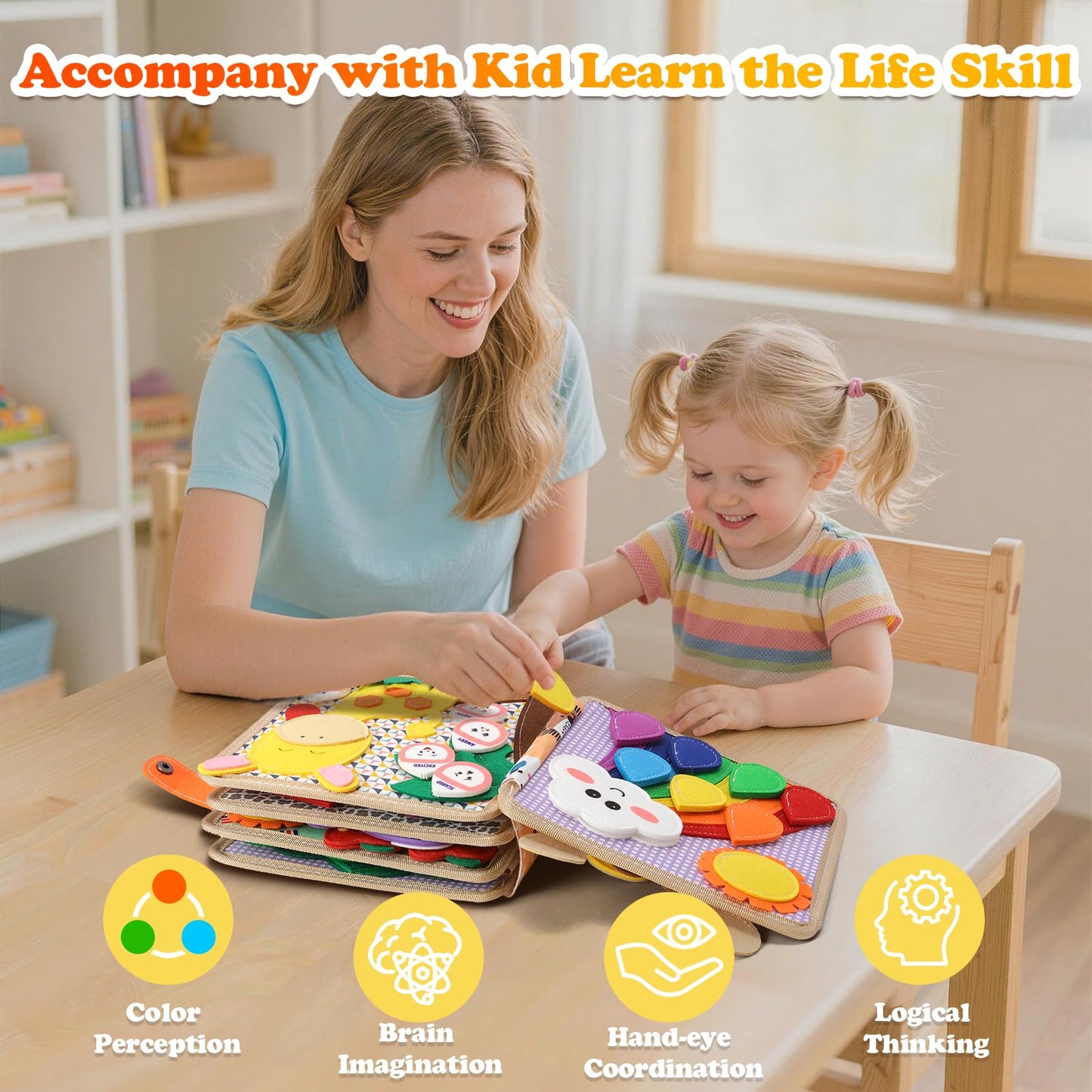 KETIEE Busy Board for Toddlers, Busy Book Baby Montessori Toys Sensory Toys Educational Airplane Car Activities Board for Kids Fine Motor Skills Learning Travel Toys Gifts for 1 2 3 4 Year Old