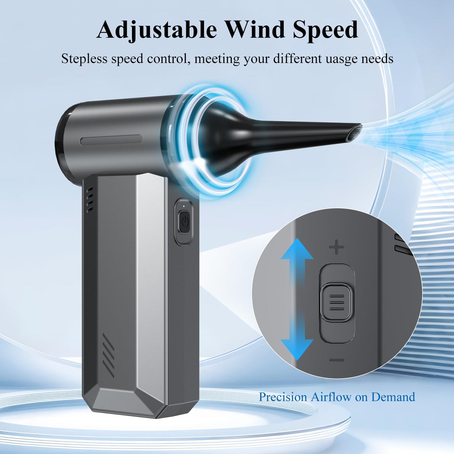 Minthouz Compressed Air Duster-180000RPM Electric Air Duster, Rechargeable Mini Air Blower for Computer, Keyboard, Outdoor, Car, and Home Cleaning, Reusable Replaces Compressed Air Can