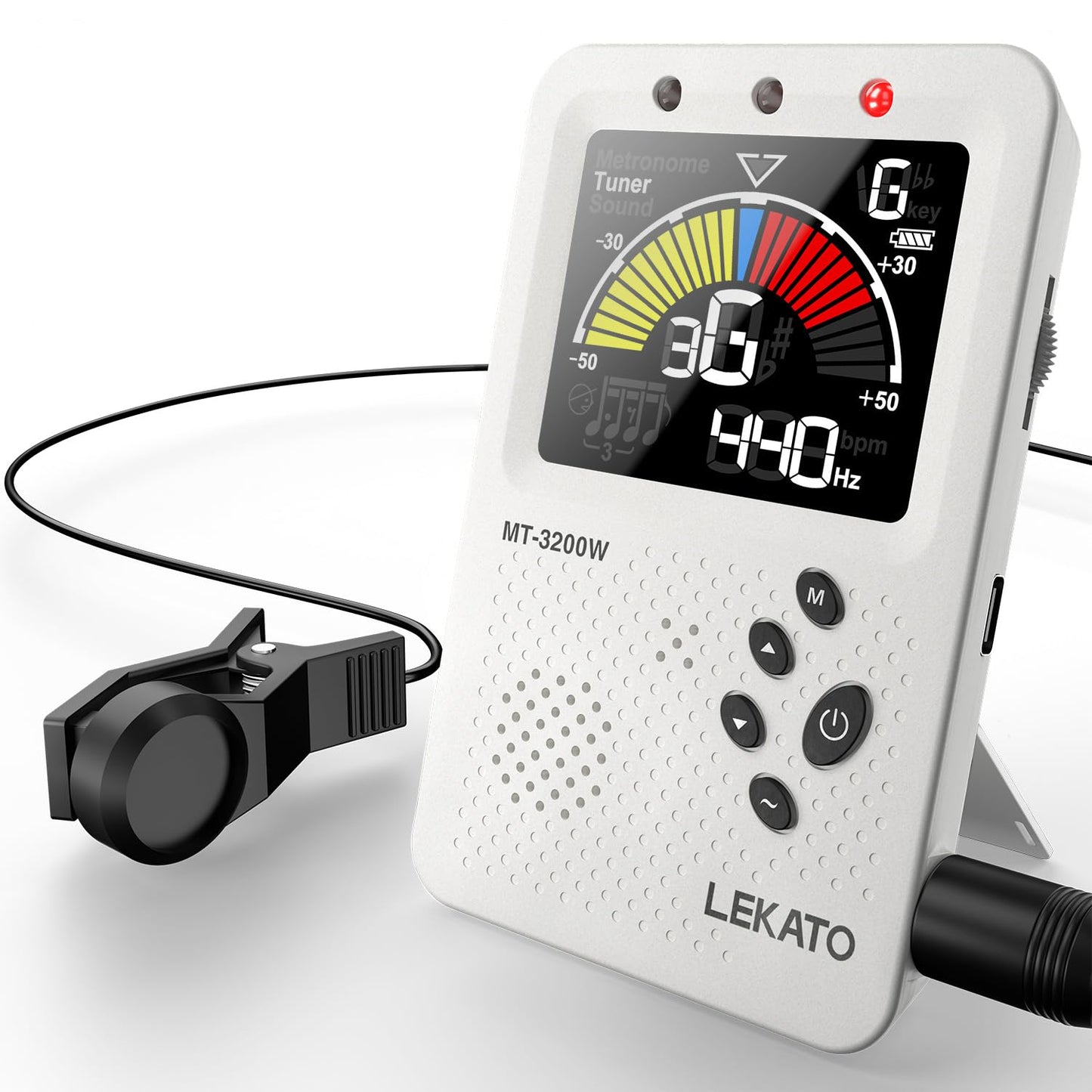 Metronome Tuner, Rechargeable 3 In 1 Digital Metronome Tuner Tone Generator for Guitar, Bass, Violin, Ukulele Chromatic Multifunction Tuner for All Instruments Metronome with Human Voice Beat