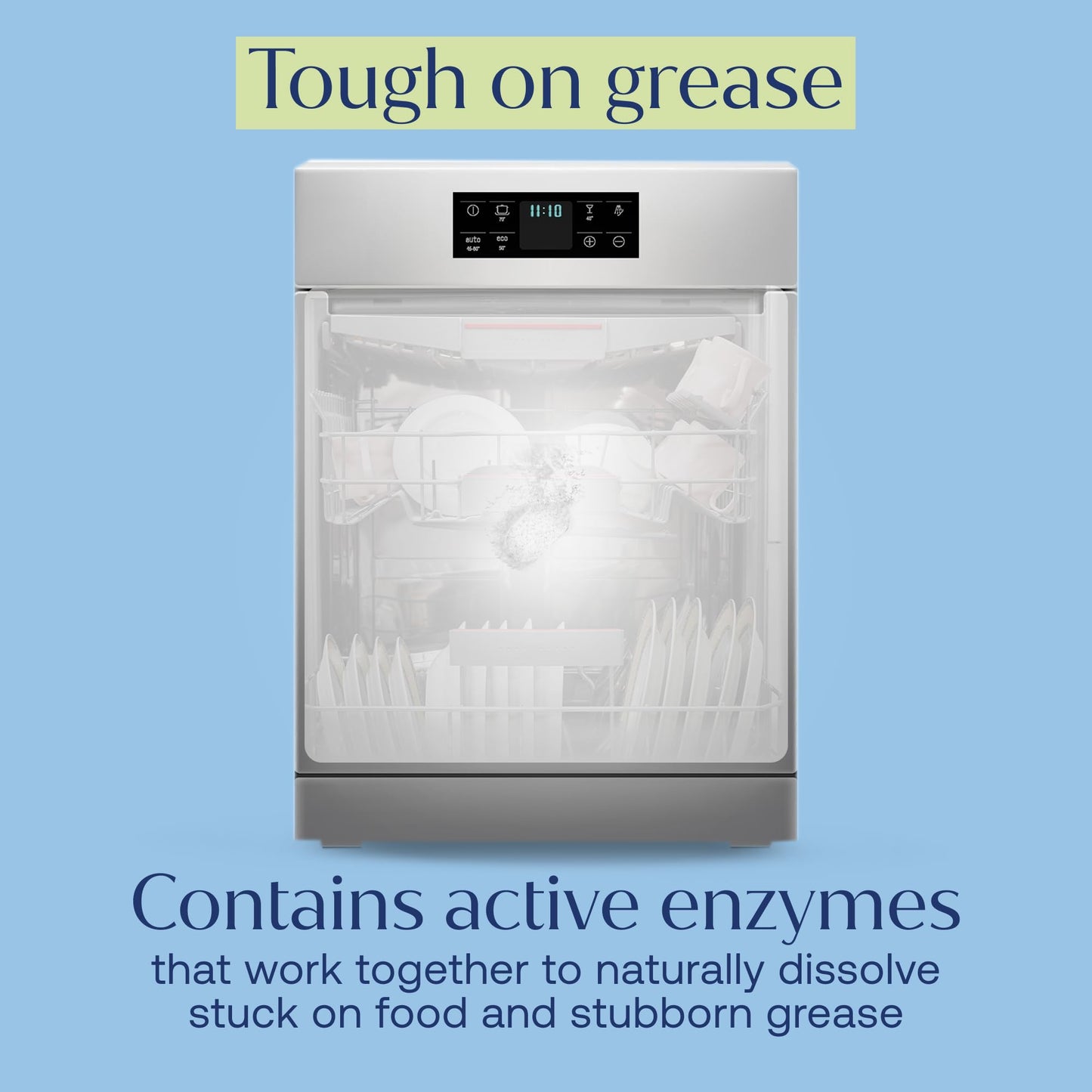 Fab Tab 100% Plastic-Free Dishwasher Detergent Tablets, Clean Ingredients, Fragrance Free, No Residue, Powerful Enzyme-Based Dishwasher Pods, 120 Count.