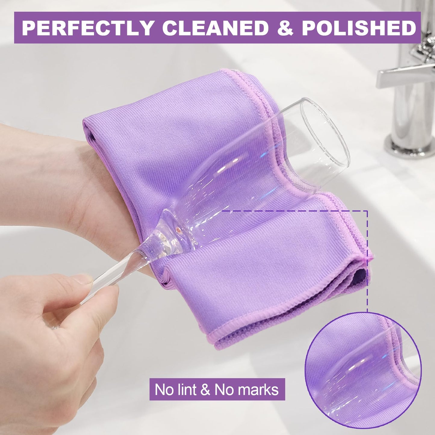 Window Cleaning Cloth 2 Pack - Purple: Streak-Free with Just Water. This Purple Window Cloth Cleans Smooth Surfaces, Allowing You to Clean Windows Without Leaving Streaks. Microfibre Window Cloth.