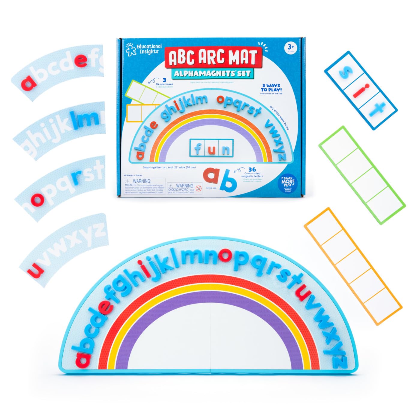 Educational Insights ABC Arc Mat AlphaMagnets® Set – Alphabet Magnets for Kids, Magnetic Spelling Set & Letter Learning Board, Classroom ABCs Activity for Kids Ages 3-5