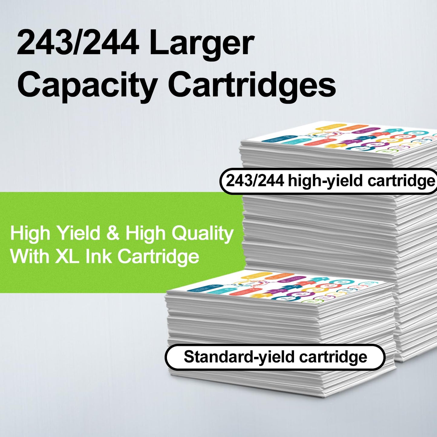 PG-243XL/CL-244XL Ink Cartridges Replacement for Canon 243 and 244 Value Pack Work with Pixma TS3429 TS3420 MG3022 MG2522 TS202 TR4527 TR4520 TR4522 MG2922 MG2920 MX492 Printer (1 Black, 1 Tri-Color）