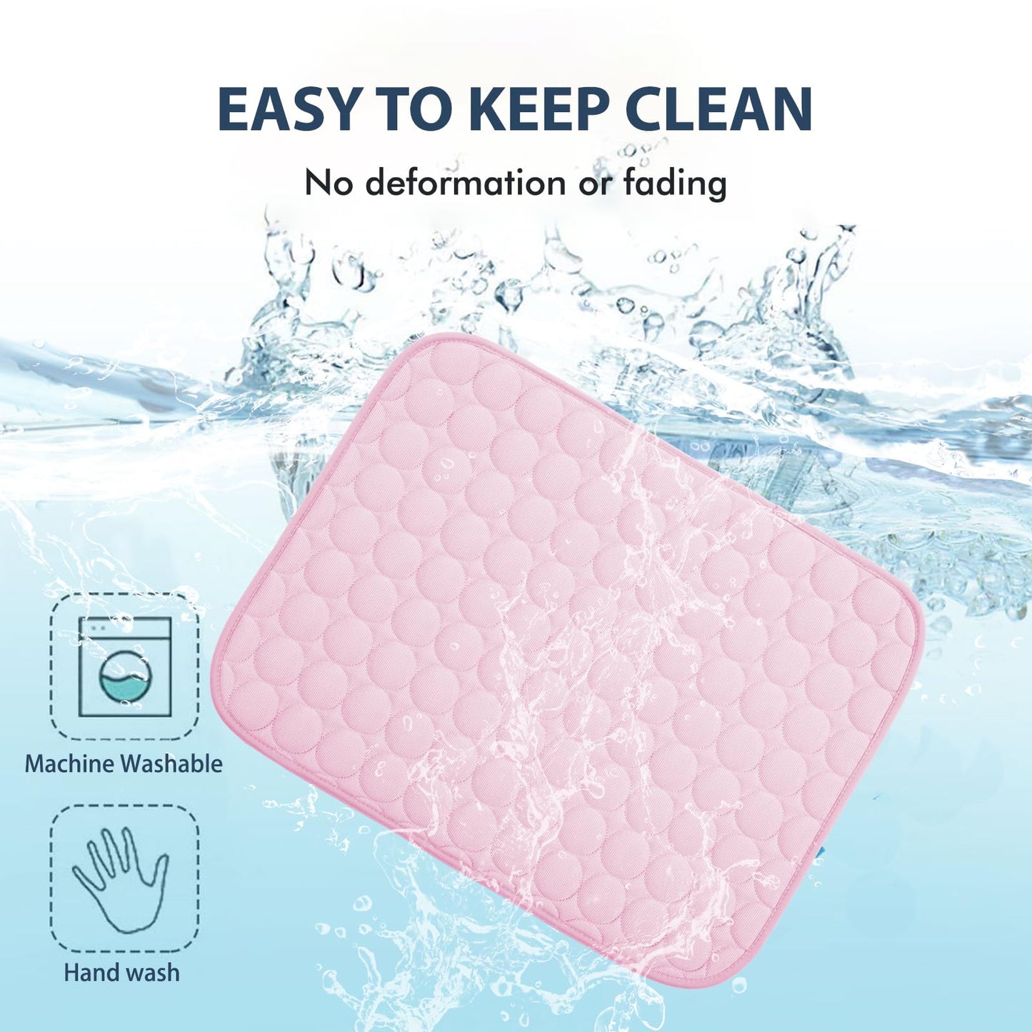 MICROCOSMOS Summer Cooling Mat & Sleeping Pad- Water Absorption Top, Materials Safe, Easy Carry, EZ Clean. Keep Cooling for Pets, Kids and Adults.(Pink, 48" x24")
