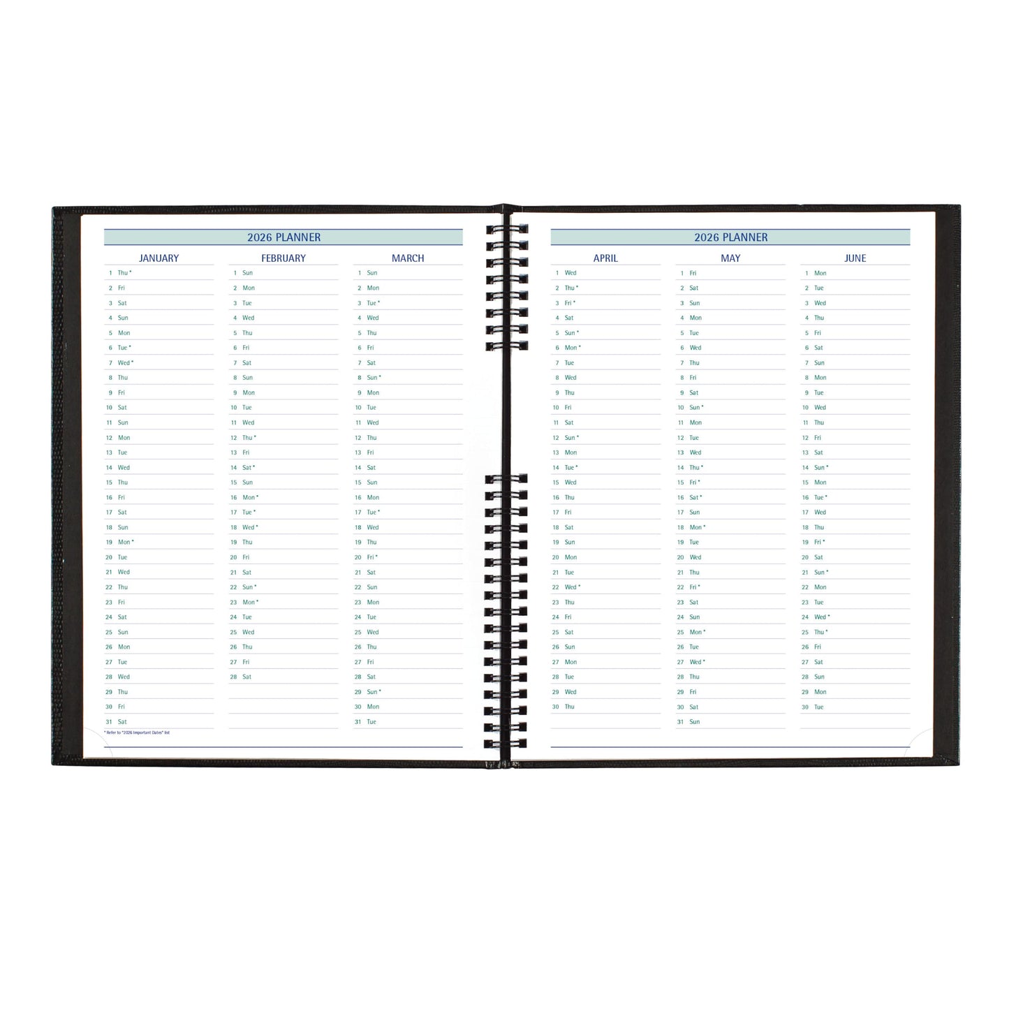 Blueline® 2026 Timanager® CoilPro™ Weekly/Monthly Planner, Appointment Book, 13 Months, December to December, Twin-Wire Binding, 11" x 8.5", Black, English (C5930C.81-26)