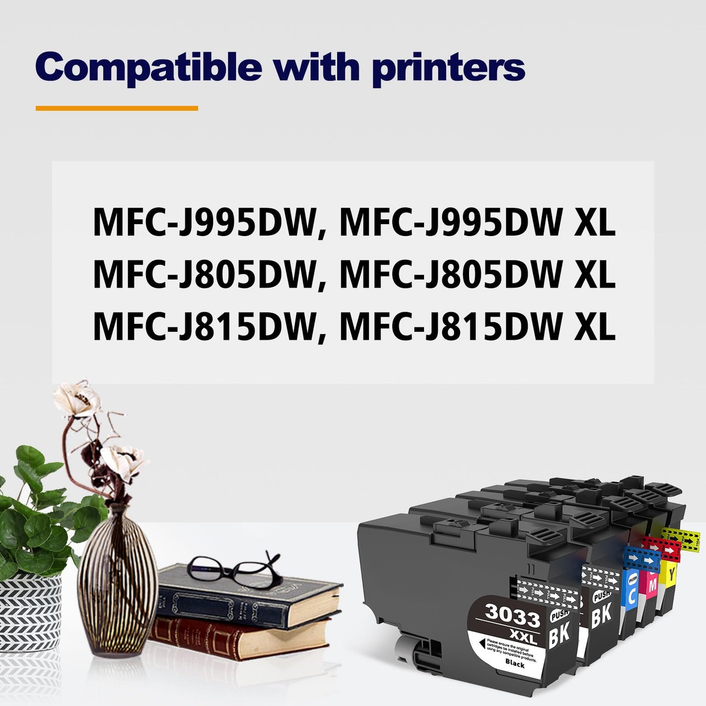 LC3033XXL Ink Cartridges 5-Pack Super High-Yield Compatible for Brother LC3033 LC3035 for MFC-J995DW MFC-J805DW MFC-J815DW MFC-J995DWXL MFC-J805DWXL MFC-J815DWXL Printer (5-Pack, BK*2/C/M/Y)