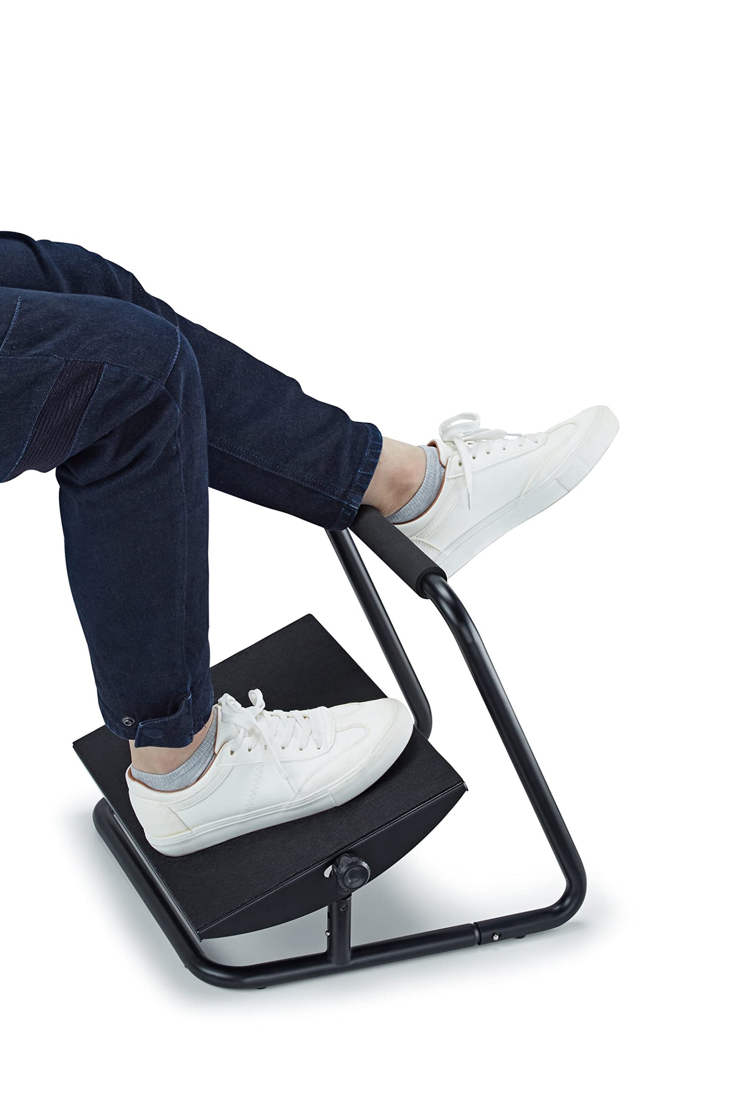 Livearty Adjustable Ergonomic Footrest Under Desk - Metal Frame, Vinyl Cover, Compact, 14 cm / 16 cm, Noir, Office/Home Use