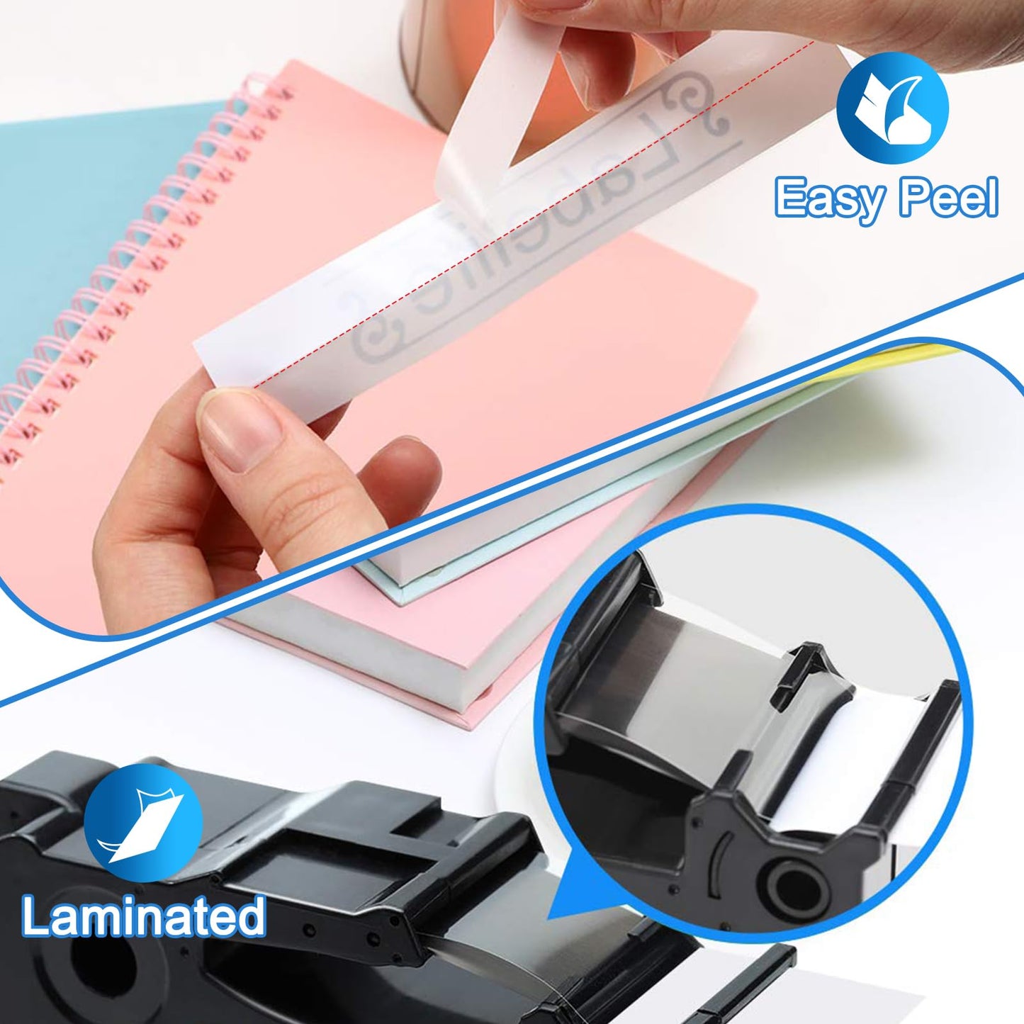 Labelife TZe-251 Label Tape 24mm Replace for Brother P Touch TZe TZ Tape 24mm 0.94'' Laminated White Label TZe251 for Brother Ptouch PT D600 D610BT PTP710BT P750W Label Maker, 5-Pack