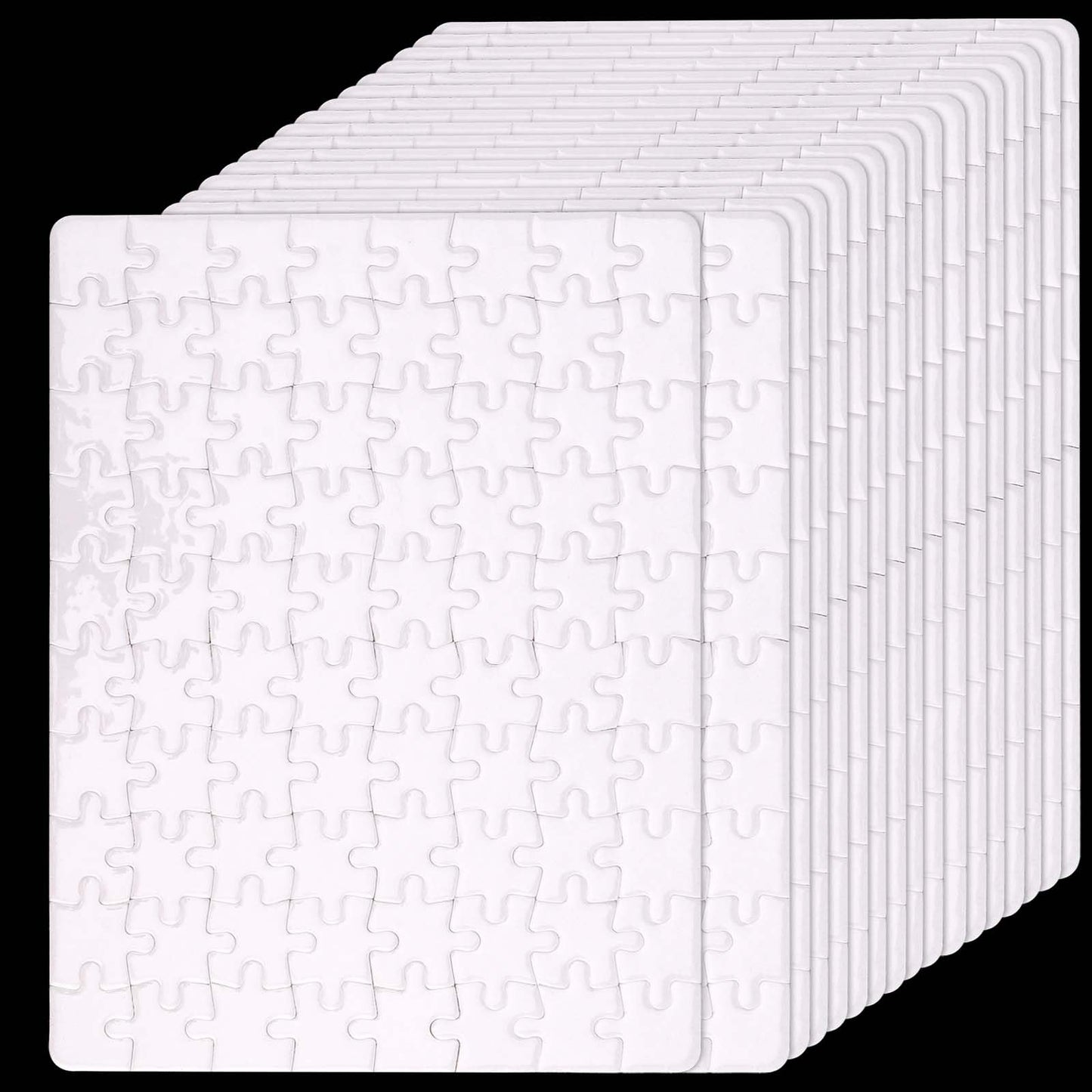 JAPCHET 40 Sets 7.9 x 5.8 Inches Sublimation Puzzle Blanks, 3200 Pieces White Blank Sublimation Jigsaw Puzzles, DIY Custom Puzzle for Heat Press Thermal Transfer, Printing and Craft