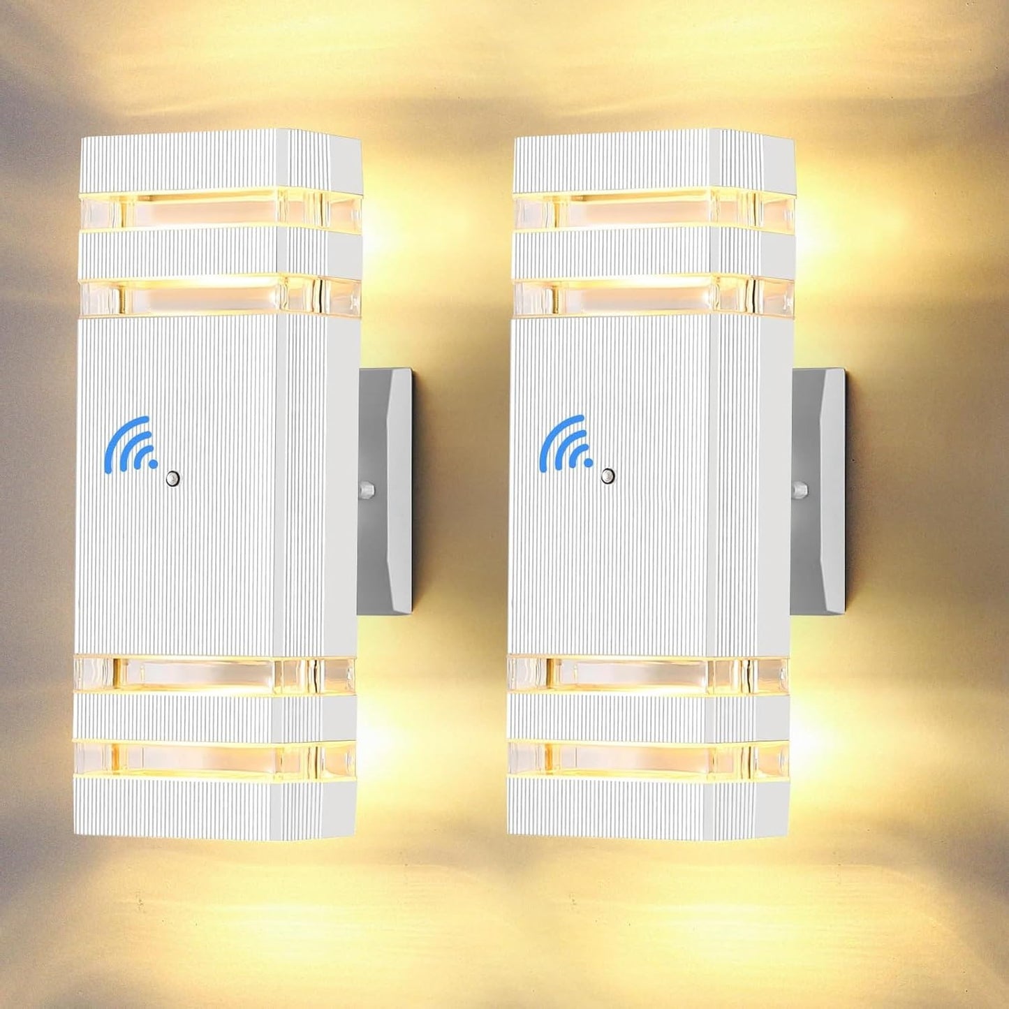 White Dusk to Dawn Sensor Outdoor Wall Lights, RETRELMP Up and Down Lights Outdoor Wall Mount Light, Aluminum Exterior Wall Sconces Waterproof Outside Lights for Porch Hallway Patio 2 Pack…