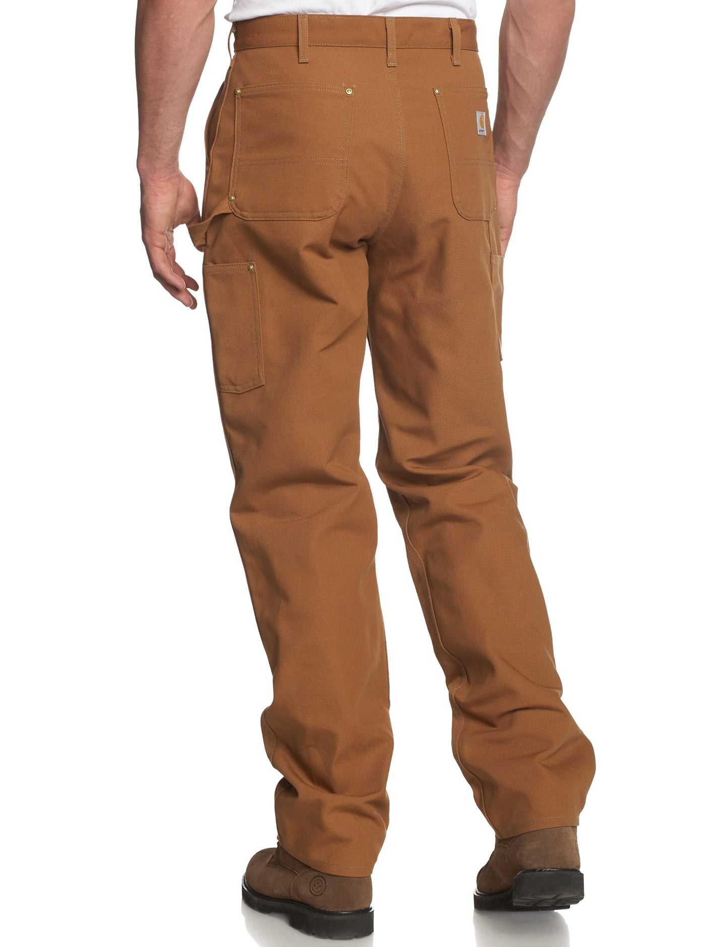 Carhartt Men's Big & Tall Firm Duck Double Front Work Dungaree, Carhartt Brown, 38W x 34L