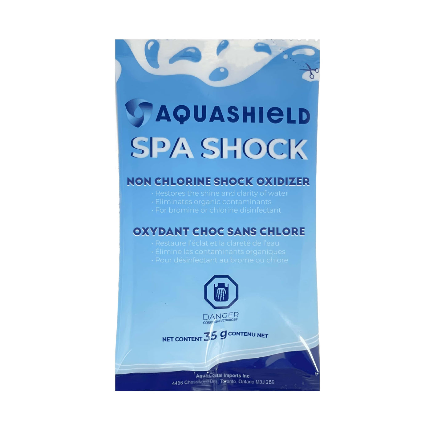 AquaShield Spa Shock Case (15 Pouches x 35g Each) - Weekly Spa Shock Pouches