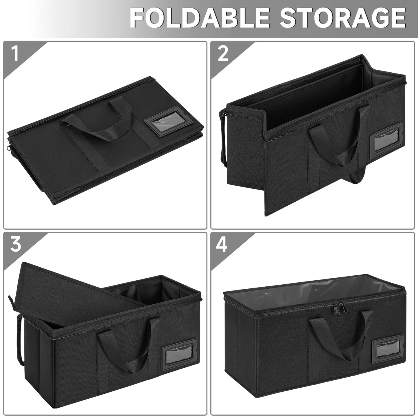 6 Pack-DVD Storage Boxes, PVC Clear Lid, DVD Case Holder Organizer with Index Labels-15.4"x 5.5"x 7.9" DVDs Storage Holder Bags for DVDs, CDs, Video Games, Books, Each Hold up to 25 DVDs Jewel Cases