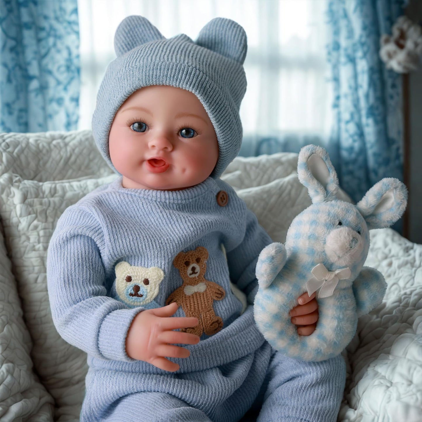 BABESIDE Reborn Baby Dolls Boy - 17 Inch Lifelike Newborn Baby Doll Handmade Real Life Baby Dolls Reborn Toddler with Soft Cloth Body Gift Toys for Kids Age 3 +