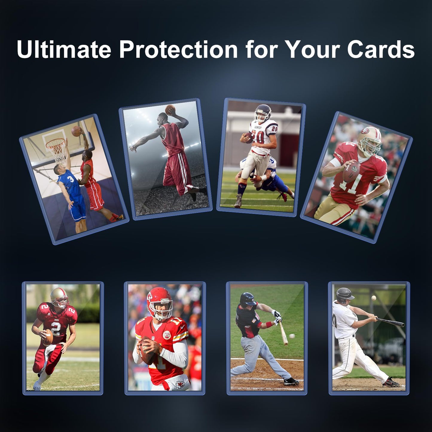 400 Card Sleeves Top Loaders for Cards, 3"x4" Hockey Card Protectors Hard Plastic, Trading Card Sleeves Fit for Hockey and Game Cards (200 Toploaders + 200 Soft Sleeves)