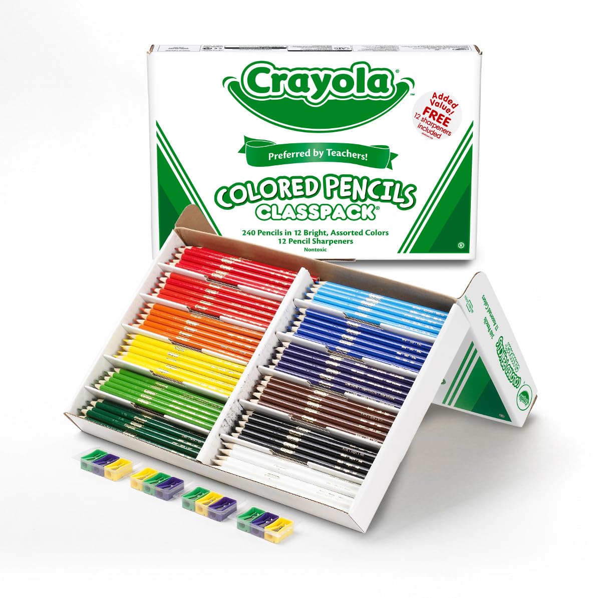 Crayola Coloured Pencil Bulk Classpack, 12 Colours, 240 Count, Arts & Crafts