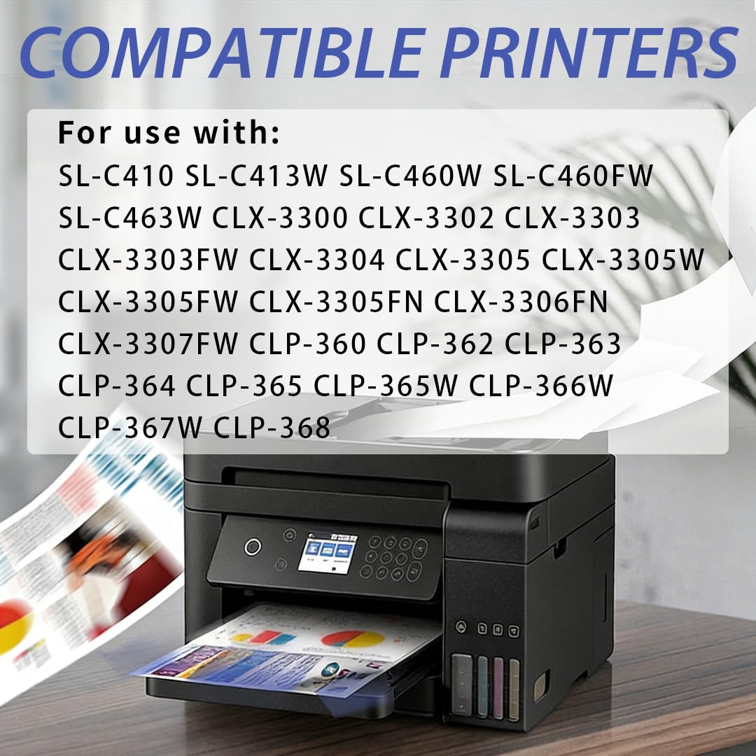 ColorPrint Compatible Toner Cartridge Replacement for Samsung CLP365W 406S CLT-406S CLTK406S CLT406S for Xpress SL-C410W SL-C460FW CLX-3305FW CLX-3306W CLP-360 CLP-365W Printer (4-Pack, BK,C,M,Y)