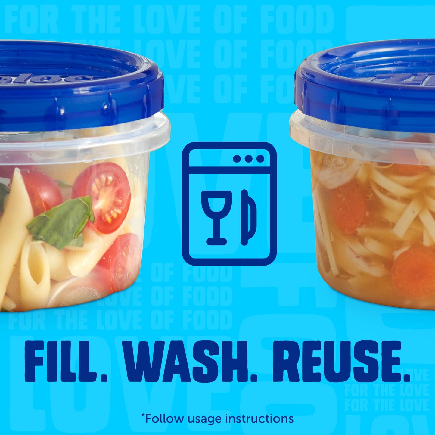 Ziploc Twist 'n Loc Food Storage Meal Prep Containers Variety Pack, Reusable for Lunch and Leftovers, Dishwasher Safe, 9 Count
