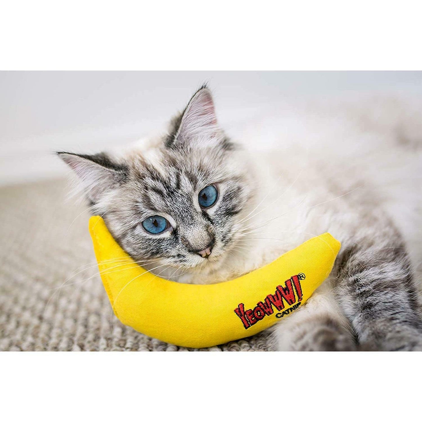 YEOWWW! DuckyWorld 100% Organic Catnip Leaf & Flower Cat Toy Banana 3 Pack