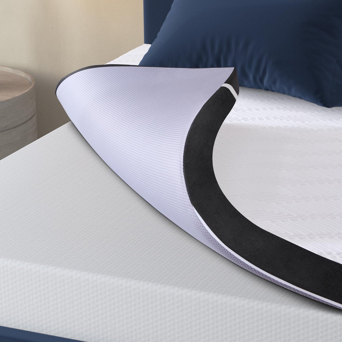Hyberix Memory Foam Mattress Topper Full, 2 Inch Cooling Gel Memory Foam Mattress Topper with Removable & Washable Bamboo Cover for Back Pain and Pressure Relief (54"x75")
