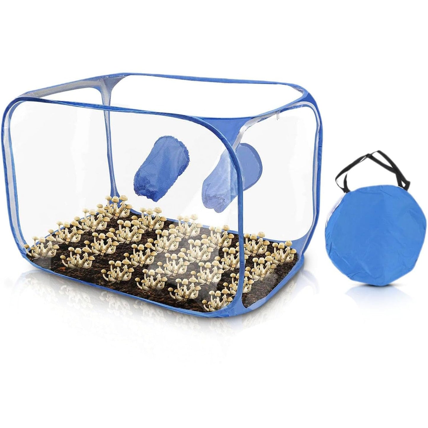 Heyaxdin Portable Collapsible Mushroom Grow Box, Mushroom Grow Still Air Box, Pop Up Mushroom Cultivation Tent, Grow Bag Mushroom Tent Propagation Station