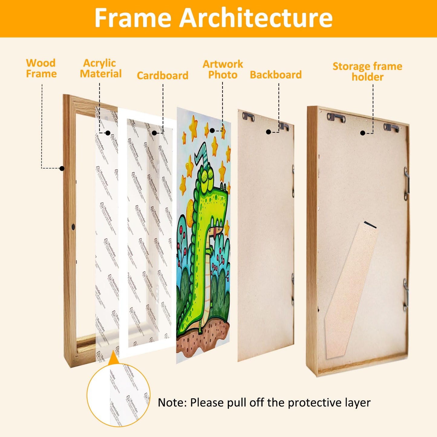 CLFCZYCXD 2 Pack Kids Artwork Picture Frames 8.5 x11 Changeable Front Opening Child Artwork Display Storage Frame on the Wall for Kids Drawings,Children Art Projects, Schoolwork, Home or Office (Wood)