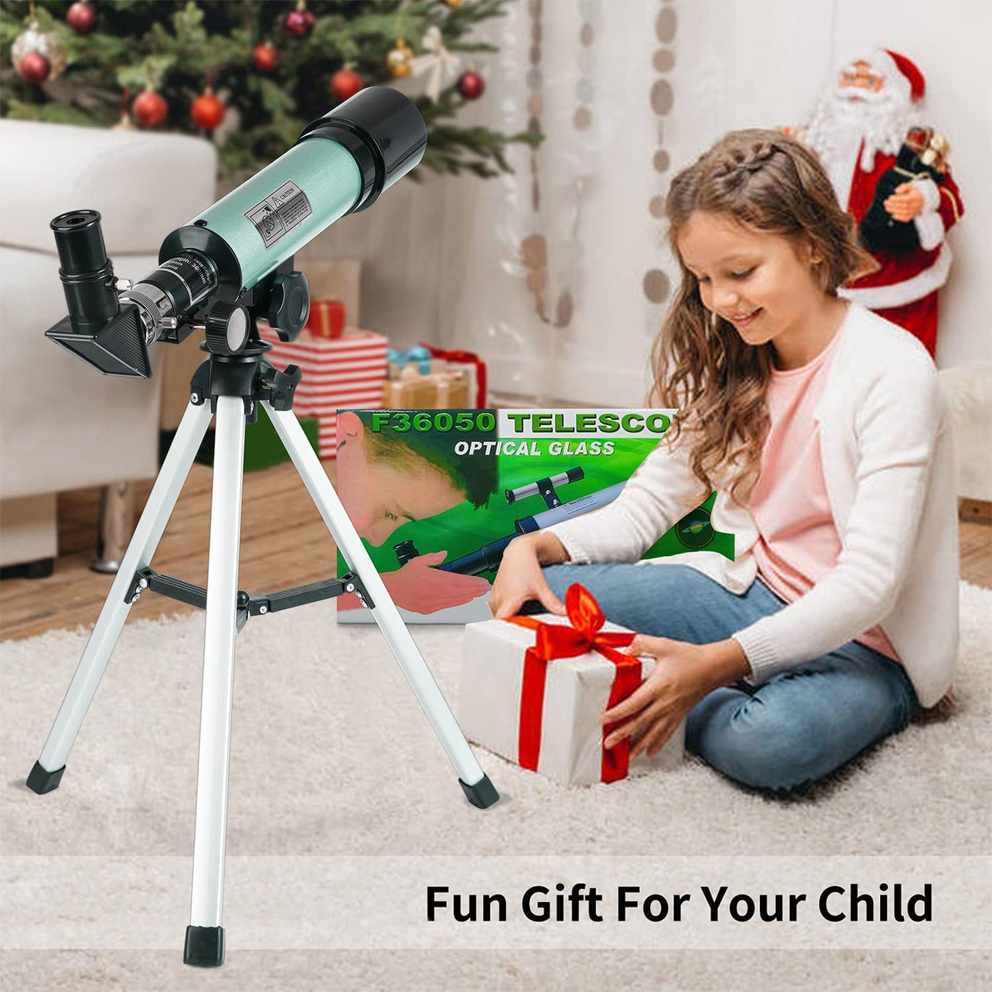 Mijiaowatch Telescopes for Kids, 50mm Aperture 360mm Astronomical Telescope 90X Zoom HD Outdoor Monocular Space Telescope Portable Refractor Spotting Scope with Tripod for Kid/Adult/Beginner (50mm)