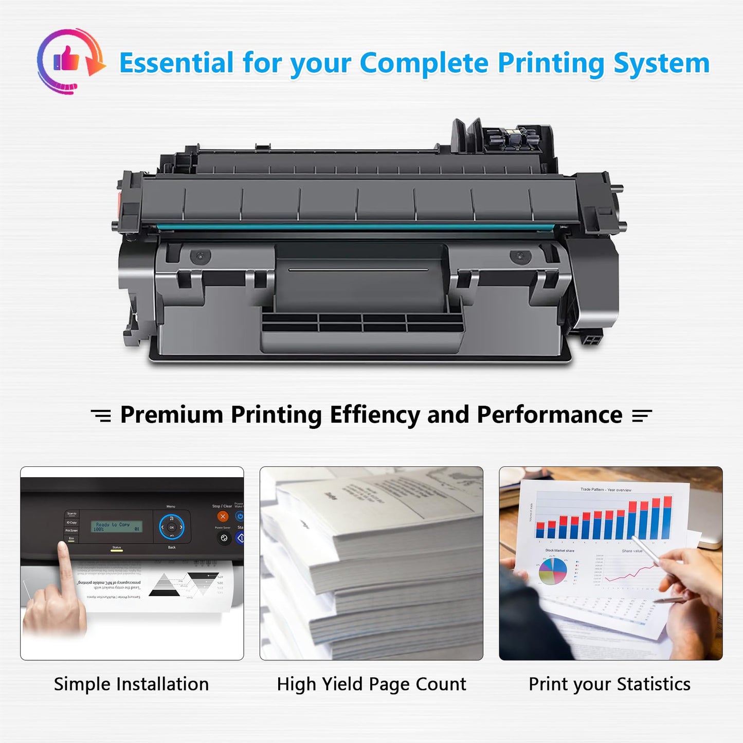 80A CF280A Toner Cartridge Black Replacement for HP 80A Toner Cartridge Used for Laser Pro 400 M401n, M401dn, M401dw, M401dne, M425dw; Laser Pro 400 MFP M425dn Printer Ink (1 Pack, with CHIP)