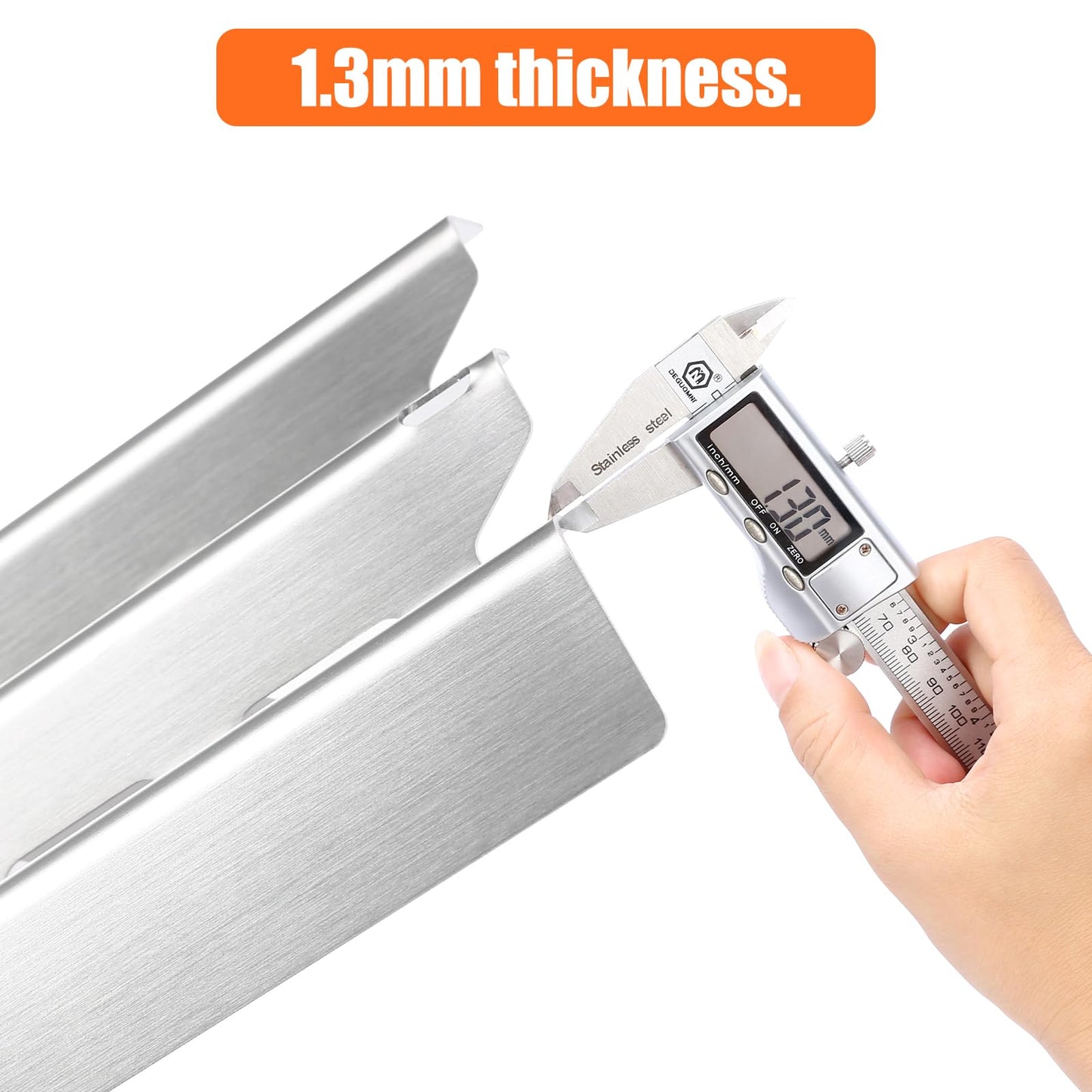 GFTIME 15 7/8" x 6" Stainless Steel Heat Plate for Broil King Baron 320, Baron 420, Baron 490, Baron 590, 1.3mm Thickness Heat Shield for Broil Mate, Huntington, Grill Replacement Part 4 Pack