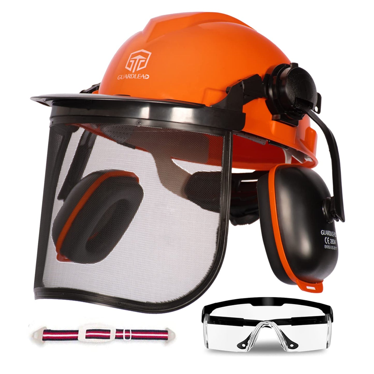 Chainsaw Helmet With Face Shield, Ear Muffs, and Visor Combo Set - Forestry Professional Helmet for Chainsaw Use With Removable Components