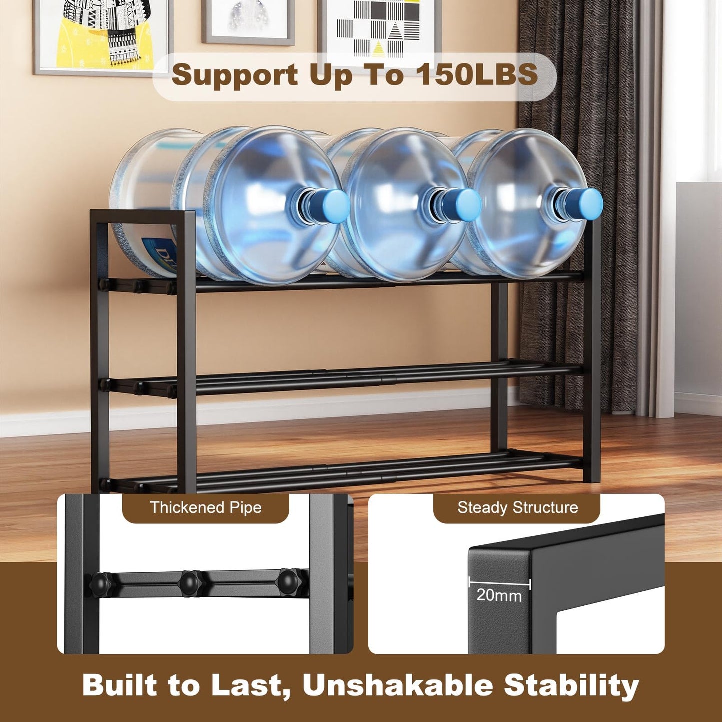 Roylvan 3-Tire Expandable Shoe Rack, 17"-31" Adjustable Stackable Free Standing Shoe Shelf Storage Fits 6-12 Pairs Shoes, Heavy Duty Reinforced Metal Shoes Organizer for Closet Entryway Doorway Dorm