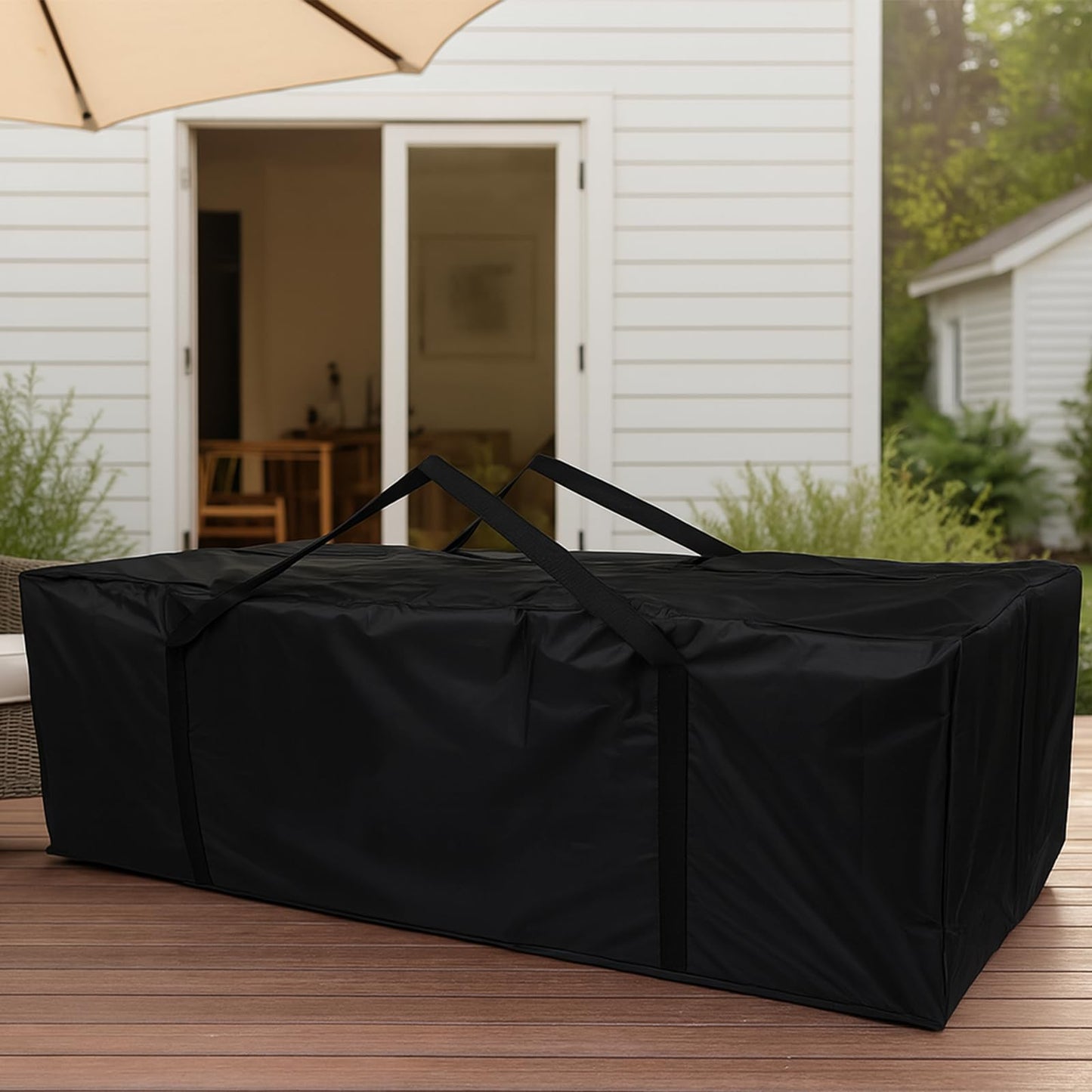 2pcs Extra Large Cushion Storage Bag, 68x30x20 Inch Waterproof Outdoor Storage Moving Bag with Handles Protective Zipper Furniture Organization Wrapped Supply for Patio Outdoor Home