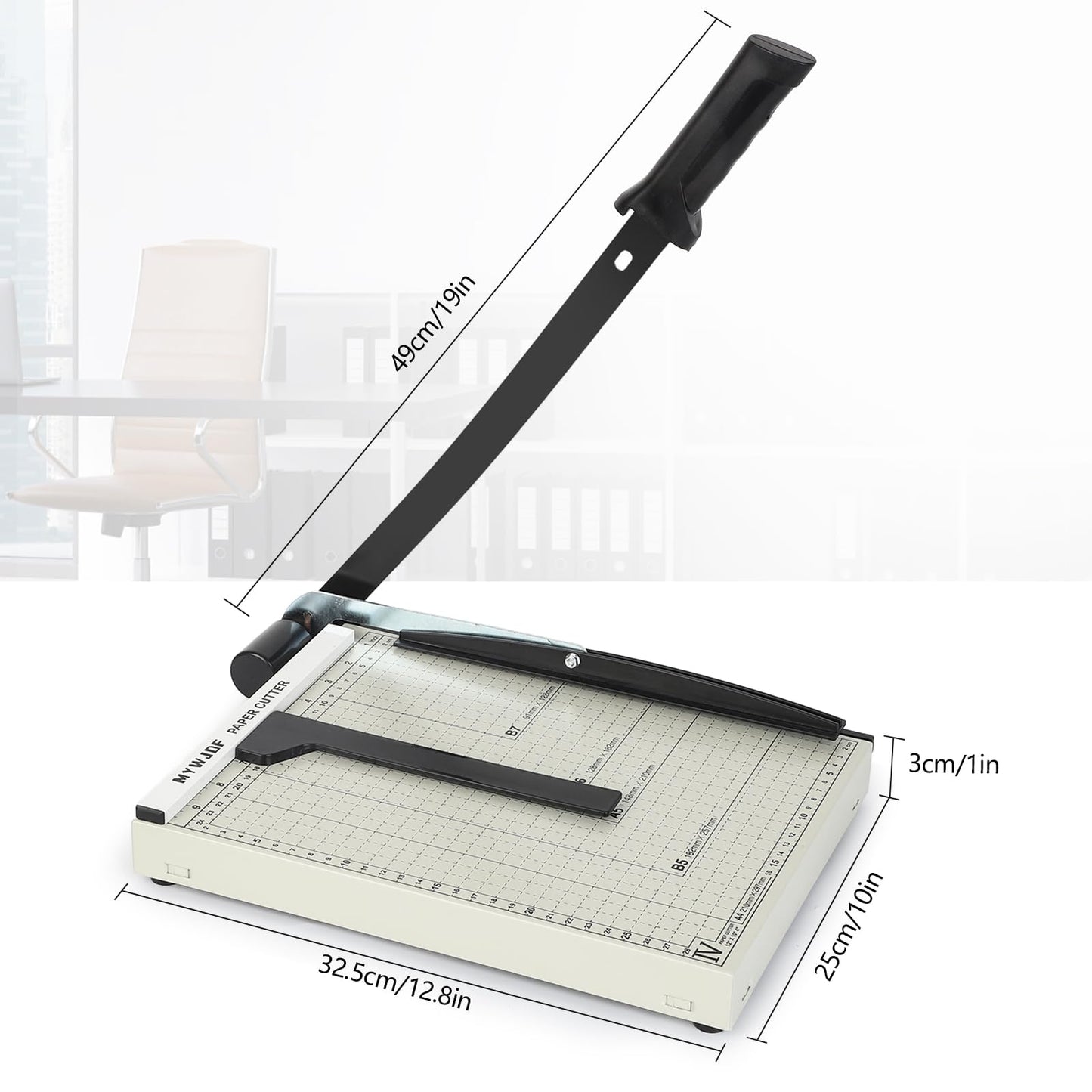Paper Cutter 12 Inch, Heavy Duty Guillotine Paper Cutter Slider Trimmer, Paper Slicer with Magnetic Guide, Safety Lock, 8 Sheet Capacity for Cardstock, Crafts, Office & Home Use