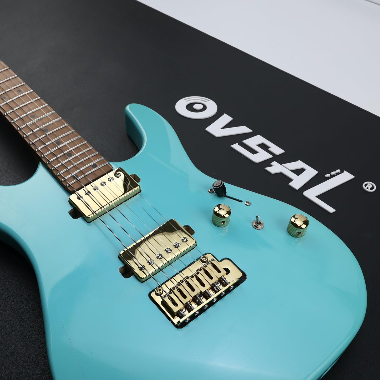 OVSAL 10.5mm Electric Guitar Bridge Vacuum Gold 2 Point tremolo bridge Brass Block Stainless Steel Saddles Plate Electric Guitar Bridge 6 String Start