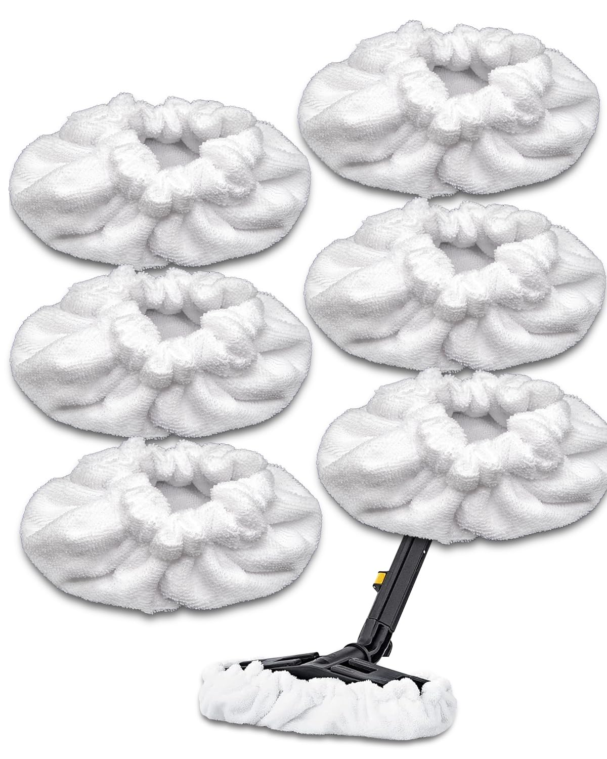 Steam Cleaner Accessories, Large Bonnets Rectangle Compatible with Dupray Neat Steam Cleaner, Reusable Steam Mop Pads Microfiber Bonnet Steam Cleaning Pads (Double-Layer) -6 Pack