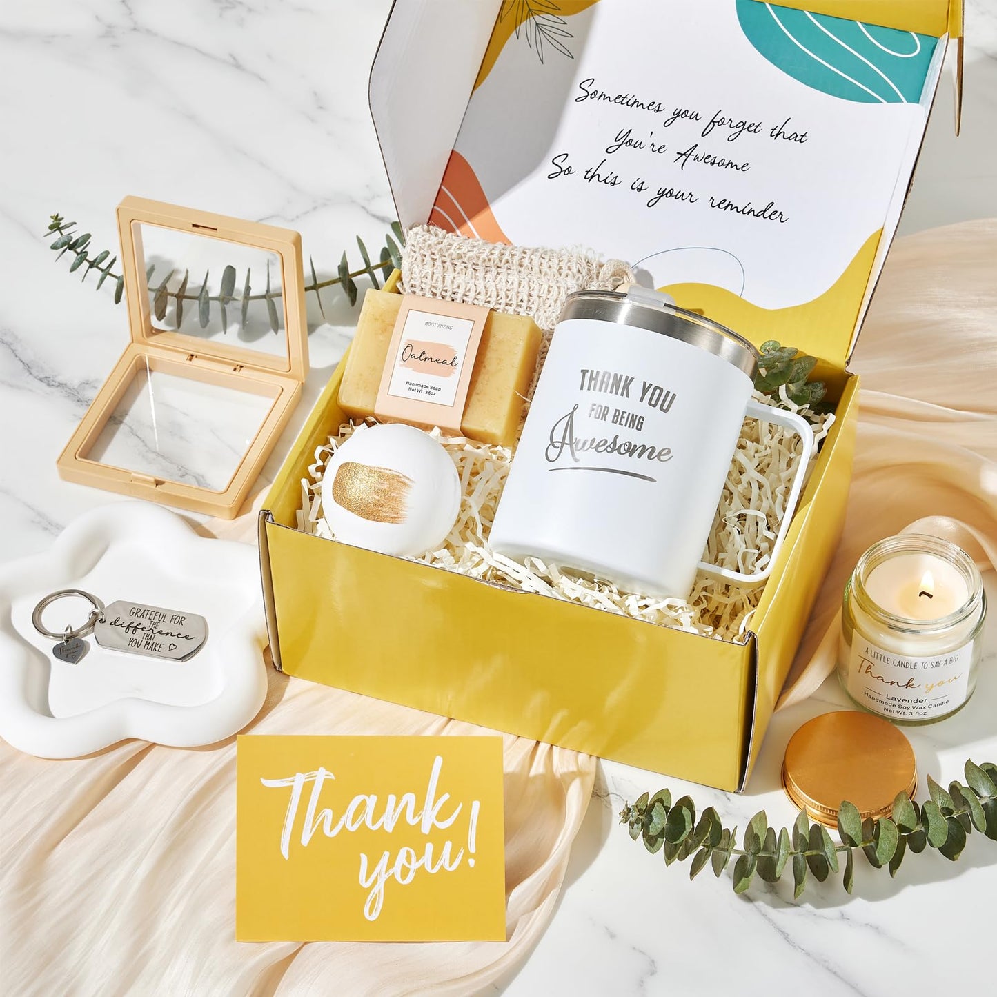 Thank You Gifts for Women Employee Appreciation Boss Babe Day Gift Basket Box for Wife Best Friend Mom Graduation Teachers Secretary Boss Lady Hostess Leaders Office Coworkers for Holiday Thanks Card