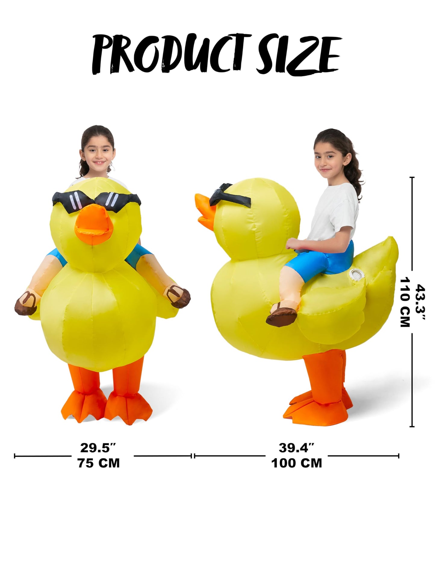 Spooktacular Creations Kids Inflatable Costumes Yellow Duck Blow Costume Halloween Duck Costumes Inflatable Suit Party