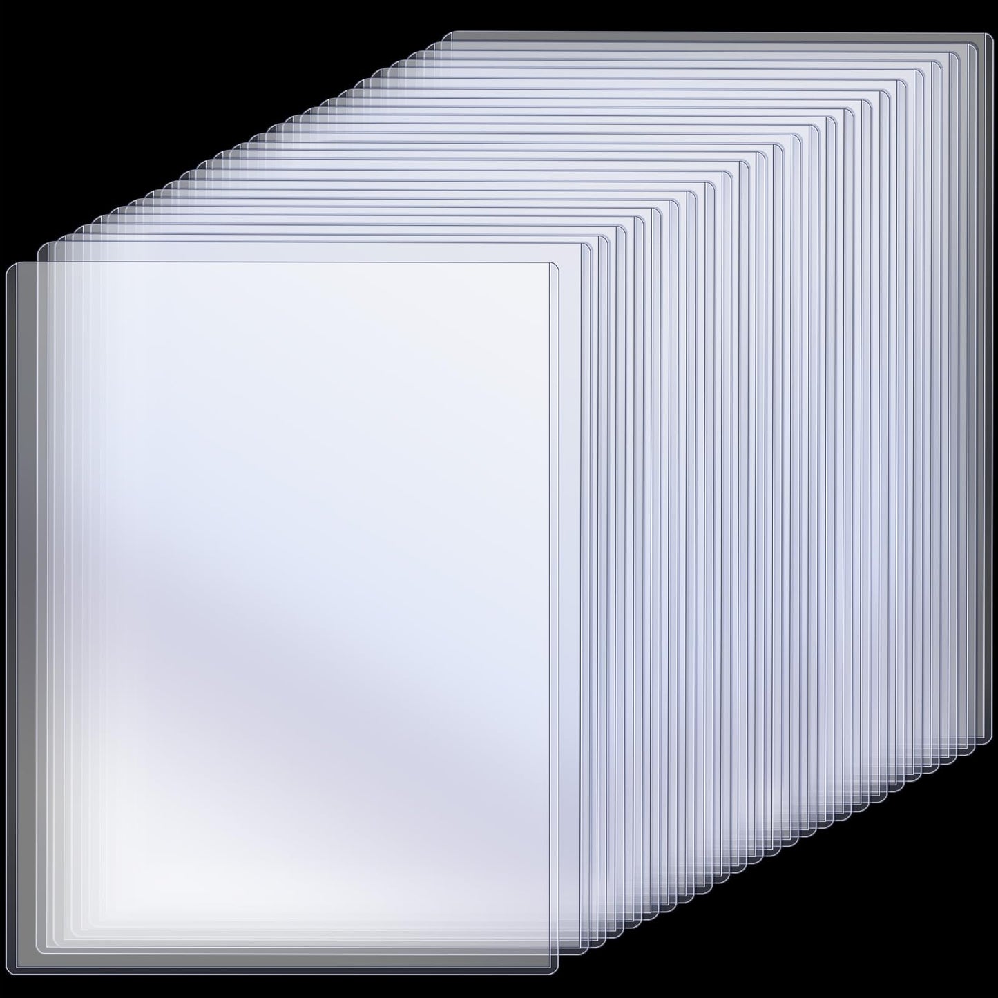 Teling 25 Pcs 8 1/2" x 11" Rigid Print Protectors Clear Rigid Sleeve Plastic Paper Page Protectors Clear Sheet Cover Photo Plastic Sleeve Hard Document Holder Birth Certificate Cover
