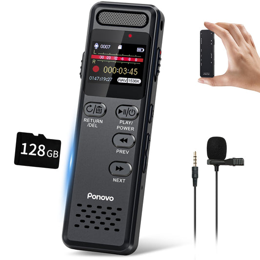 160GB Digital Voice Recorder with Playback, 1100mAh Mini Audio Recording Device for Lecture Interviews, 1536Kbps Voice Activated Recorder with Noise Reduction, Password, External Microphone