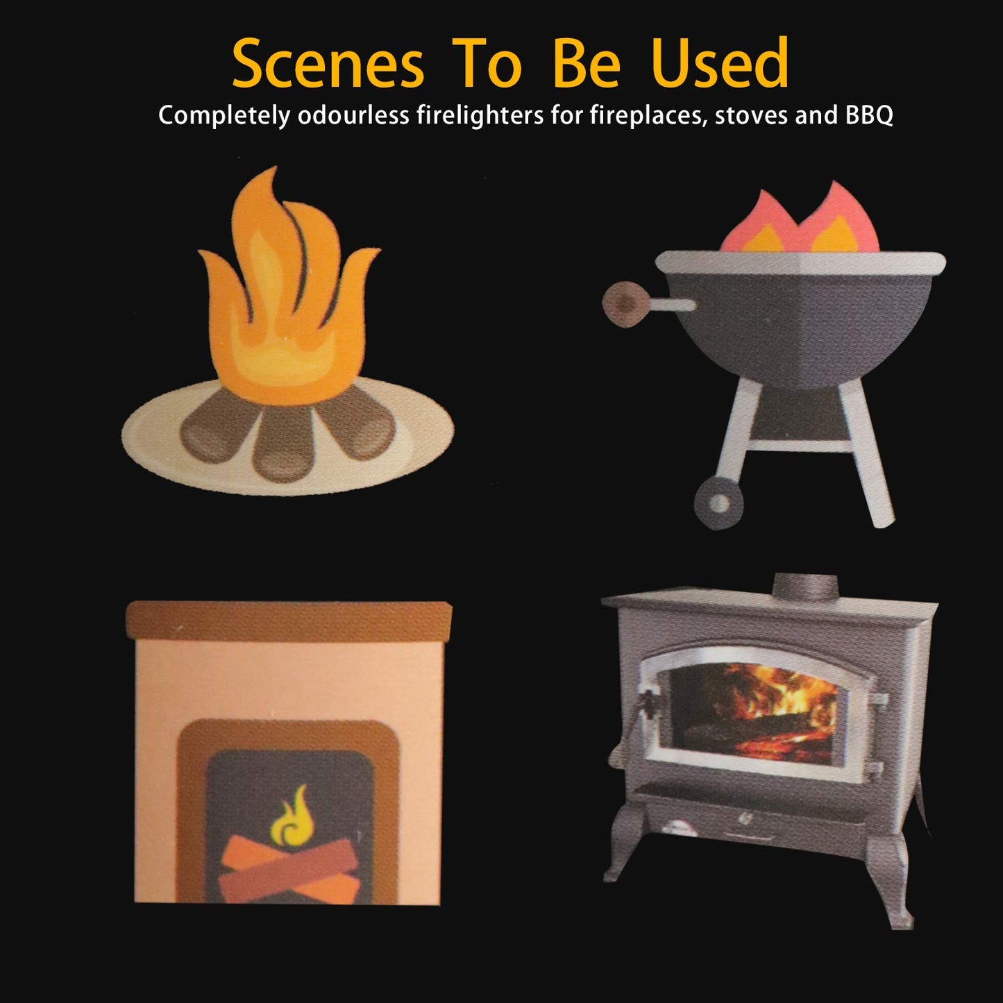 100 Pouches Quick Starters Fire，Original Burner Firestarter Firelighter Natural Safe Cubes FireStarter Burns up to 8 Min at over 750° - 100% Waterproof, for Campfire,Hiking,Start Wood Charcoal Kit