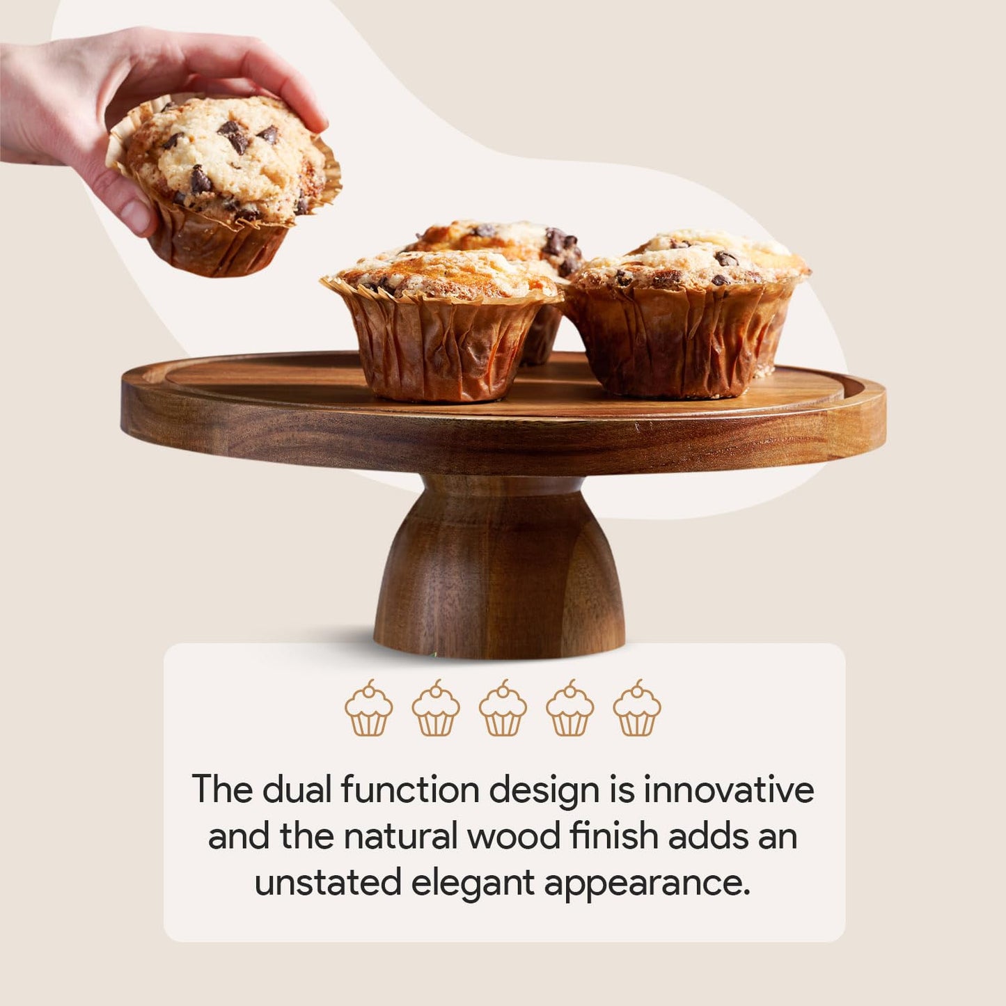 Homesphere Acacia Wood Cake Stand with Lid - Cake Stand with Dome,12in Round Cake Holder, 2-in-1 Dessert Table Display Set & Charcuterie Board for Cheese, Chips & Dips, Fruit Platter, Large Acrylic