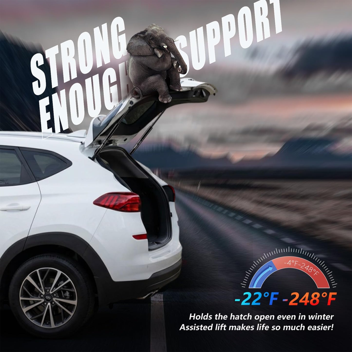 Vepagoo Rear Hatch Strut for Hyundai Tucson 2016 2017 2018 2019 2020 2021 Trunk Gas Shock Lift Support Tailgate liftgate 2Pcs Replacement Number: PM3710 81781D3000