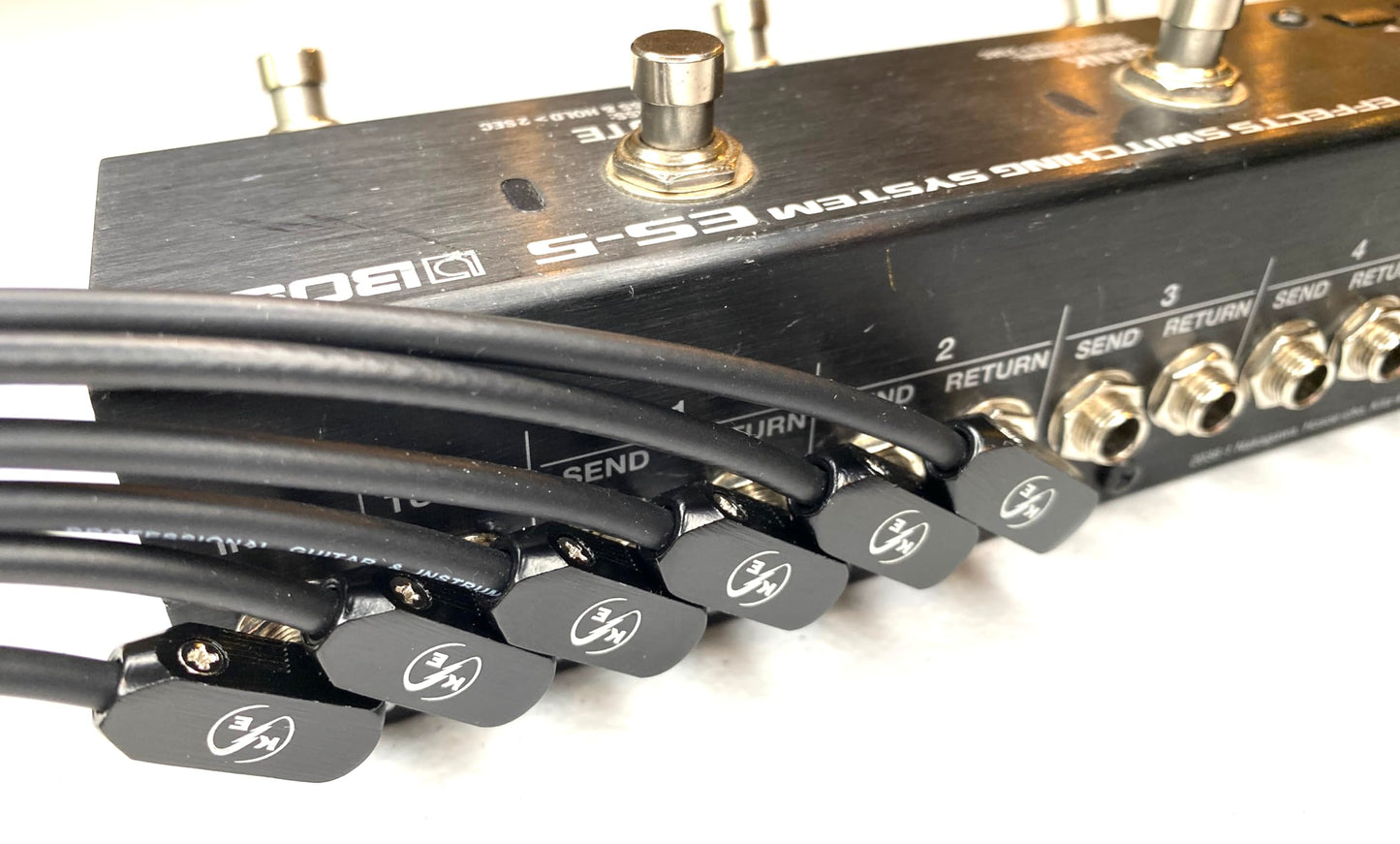 Kurrent Electric Solderless Guitar Pedal Cable Kit 6 Pack for Pedalboard Right Angle Low Profile Connectors for Custom Pedalboard