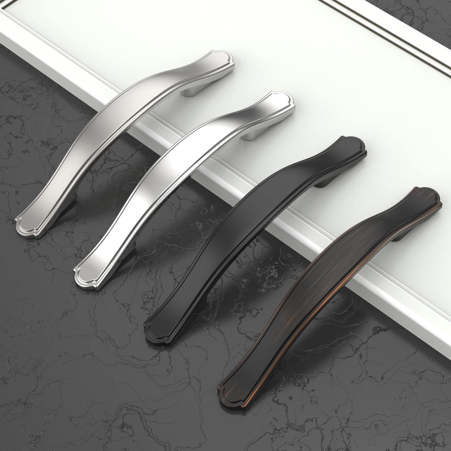 Asidrama 10 Pack 3 Inch(76mm) Brushed Satin Nickel Kitchen Cabinet Handles Cabinet Pulls Kitchen Cabinet Hardware for Cupboard Drawer Pulls Dresser Handles